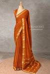Dark Mustard Yellow mysore crepe Silk Saree - PBRMJ1N