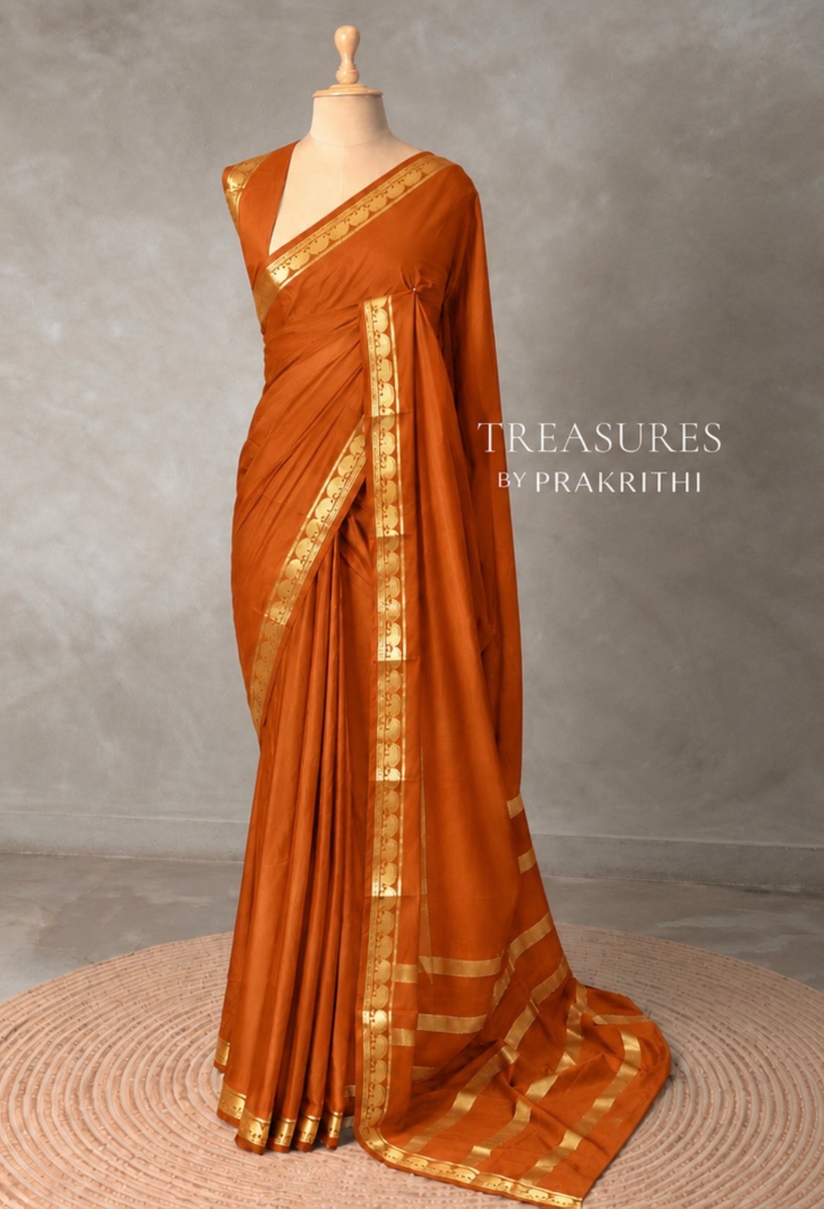 Dark Mustard Yellow mysore crepe Silk Saree - PBRMJ1N