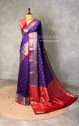Violet and Red Silk saree - PBRZU5A