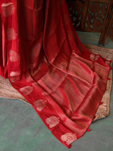 Red viscose georgette saree - PBRVT3C