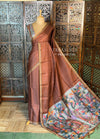 Rust Brown semi tusser saree - PBRBAL3A
