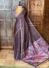 Deep Purple semi tusser saree - PBRBAL3C