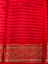 White, Green and Red Silk saree - PBRZU4B