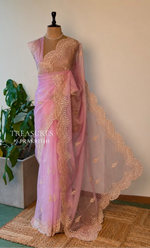 Pink organza saree- PBR25