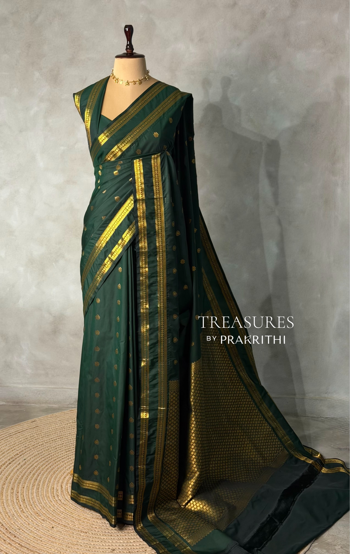 Dark Green kanchipuram silk saree- PSSR308