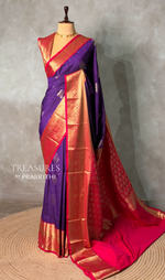 Violet and Rani Pink kanchipuram silk saree- PSSR298