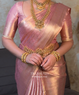 Pastal Pink Tissue banarasi silk saree -PBRAL1