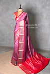 Onion Pink and Red Silk saree - PBRZU6B
