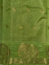 Parrot Green soft semi tusser silk saree -PBRVT4A
