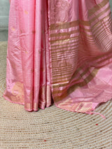 Pink soft semi tusser silk saree -PBRVT4B