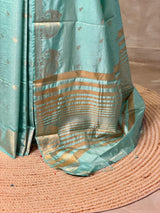 Blue soft semi tusser silk saree -PBRVT4D