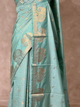 Blue soft semi tusser silk saree -PBRVT4D
