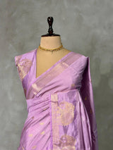Lilac Pink soft semi tusser silk saree -PBRVT4E
