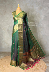 Dark green silk saree -BSP30B