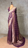 Dark Purple Banarasi Georgette Saree - PBRH1