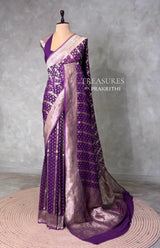 Violet Banarasi Georgette Saree - PBRH1E