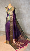 Bluish violet and Green silk saree -BSP30E