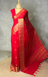 Red Pure Viscose Silk Saree - PBRATH1F