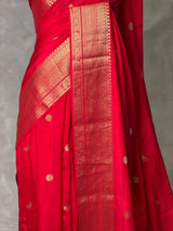 Red Pure Viscose Silk Saree - PBRATH1F