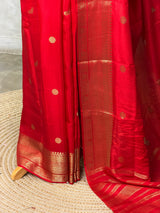 Red Pure Viscose Silk Saree - PBRATH1F