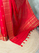 Red Pure Viscose Silk Saree - PBRATH1F