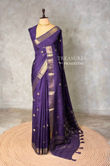 Bluish Violet soft tusser Silk Saree - PBRATH2E