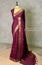 Wine Shade soft tusser Silk Saree - PBRATH2G