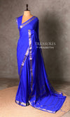 Royal blue Semi mysore crepe Silk Saree - PBRMJ1F