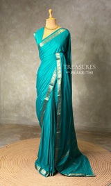 Blue Semi mysore crepe Silk Saree - PBRMJ1I
