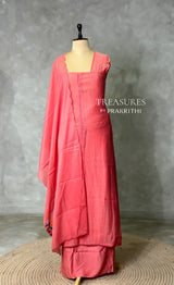 Peach Pure chanderi unstitched salwar set: PBRUS6