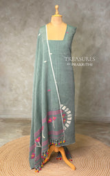 Jamdai unstitched salwar set: PBRUS12