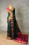 Dark Green and Magenta semi kanchipuram soft silk saree - PSSN199C
