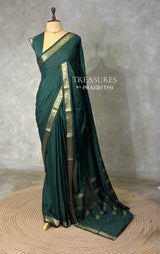 Dark Green Semi mysore crepe Silk Saree - PBRMJ2C