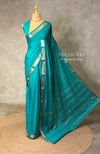 Aqua Blue Semi mysore crepe Silk Saree - PBRMJ2F