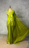 Parrot Green Semi mysore crepe Silk Saree - PBRMJ2G