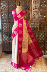 Chicku and Rani pink pure soft silk saree - PSOFTD6F
