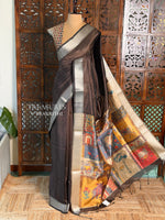 Coffee Brown semi tusser saree- PBR28A
