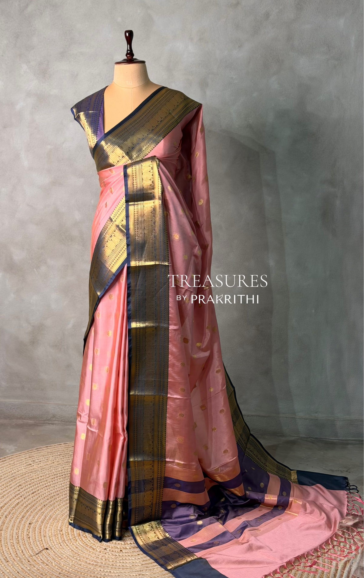 Pink and violet semi silk saree - PIH88