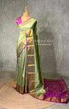 Pastal Green and Magenta semi kanchipuram soft silk saree - PSSN199I