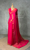 Dark Pink Semi mysore crepe Silk Saree - PBRMJ3A