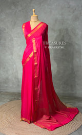 Dark Pink Semi mysore crepe Silk Saree - PBRMJ3A