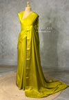 Parrot green Semi mysore crepe Silk Saree - PBRMJ3B
