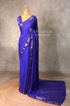 Royal blue Semi mysore crepe Silk Saree - PBRMJ3c