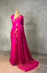 Magenta Semi mysore crepe Silk Saree - PBRMJ3E