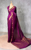 Wine Semi mysore crepe Silk Saree - PBRMJ3H