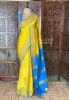 Lime yellowPink Handloom silk cotton saree - PBRMH1B
