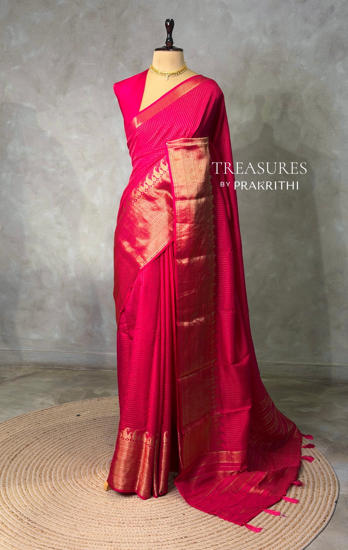 Rani pink Viscose Silk Saree - PBRATH3G