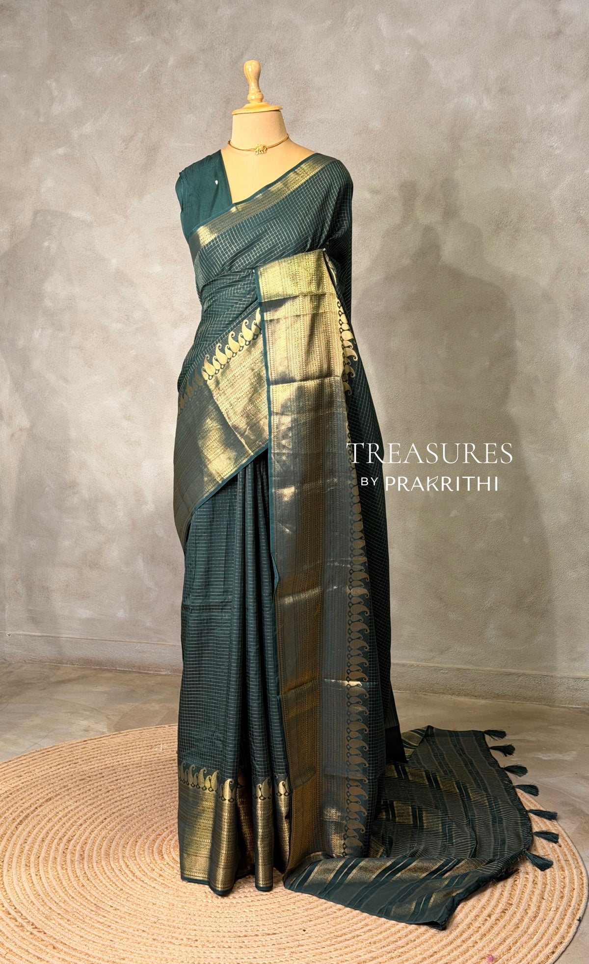 Deep Green Viscose Silk Saree - PBRATH3f
