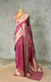 Onion Pink banarasi semi tusser Silk Saree - PBRMM1H