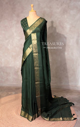 Bottle Green Green Pure Viscose Silk Saree - PBRATH4D
